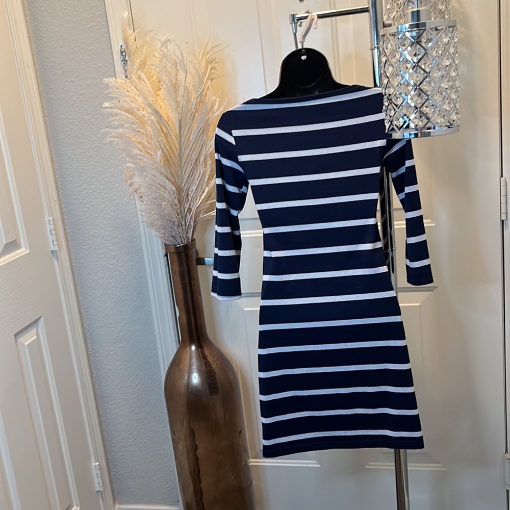 Navy Blue/White stripes dress